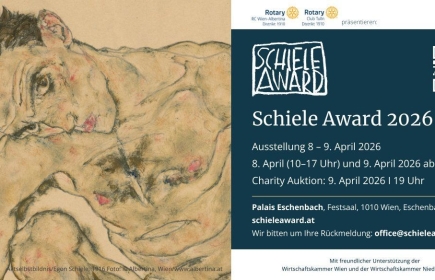 Einladung zur Benefiz-Auktion SCHIELE AWARD 2026 mit großartigen Werken junger Künstler:innen, sowie namhafter Künstler:innen